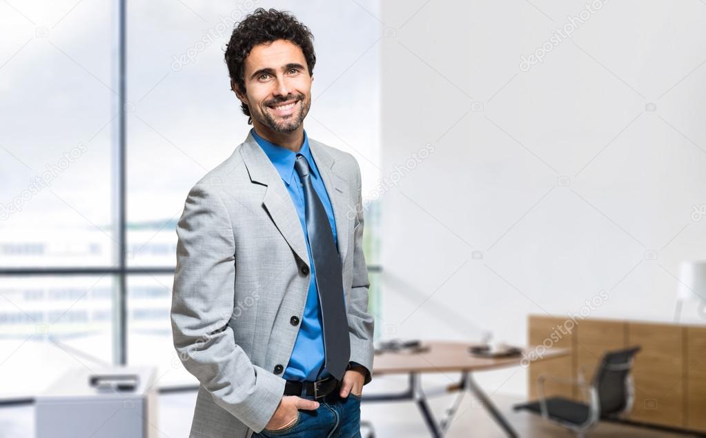 handsome businessman in the office