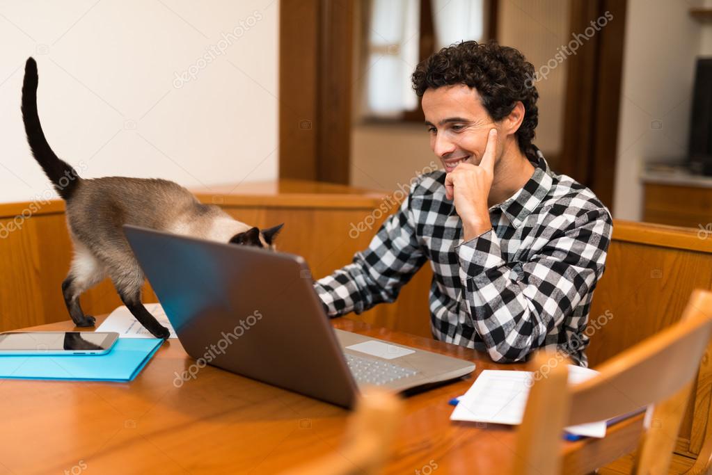 Man working at home