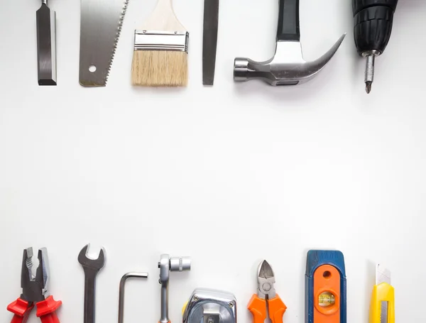 Tools over a blank panel — Stock Photo, Image