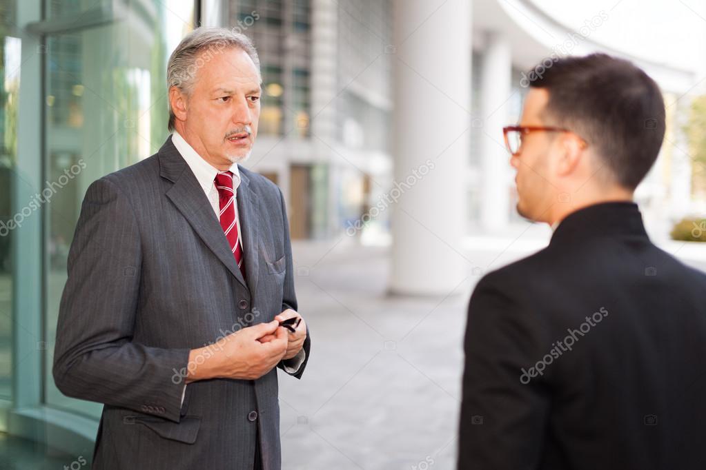 Business people having a conversation