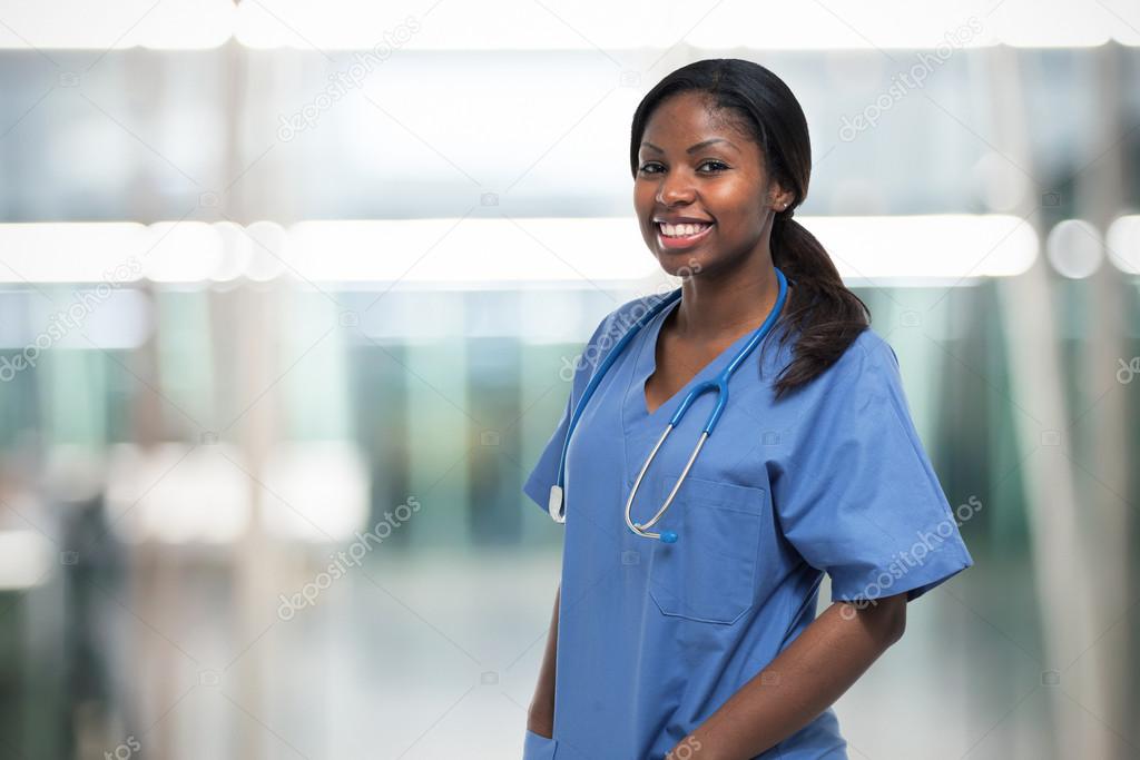 smiling nurse outdoors