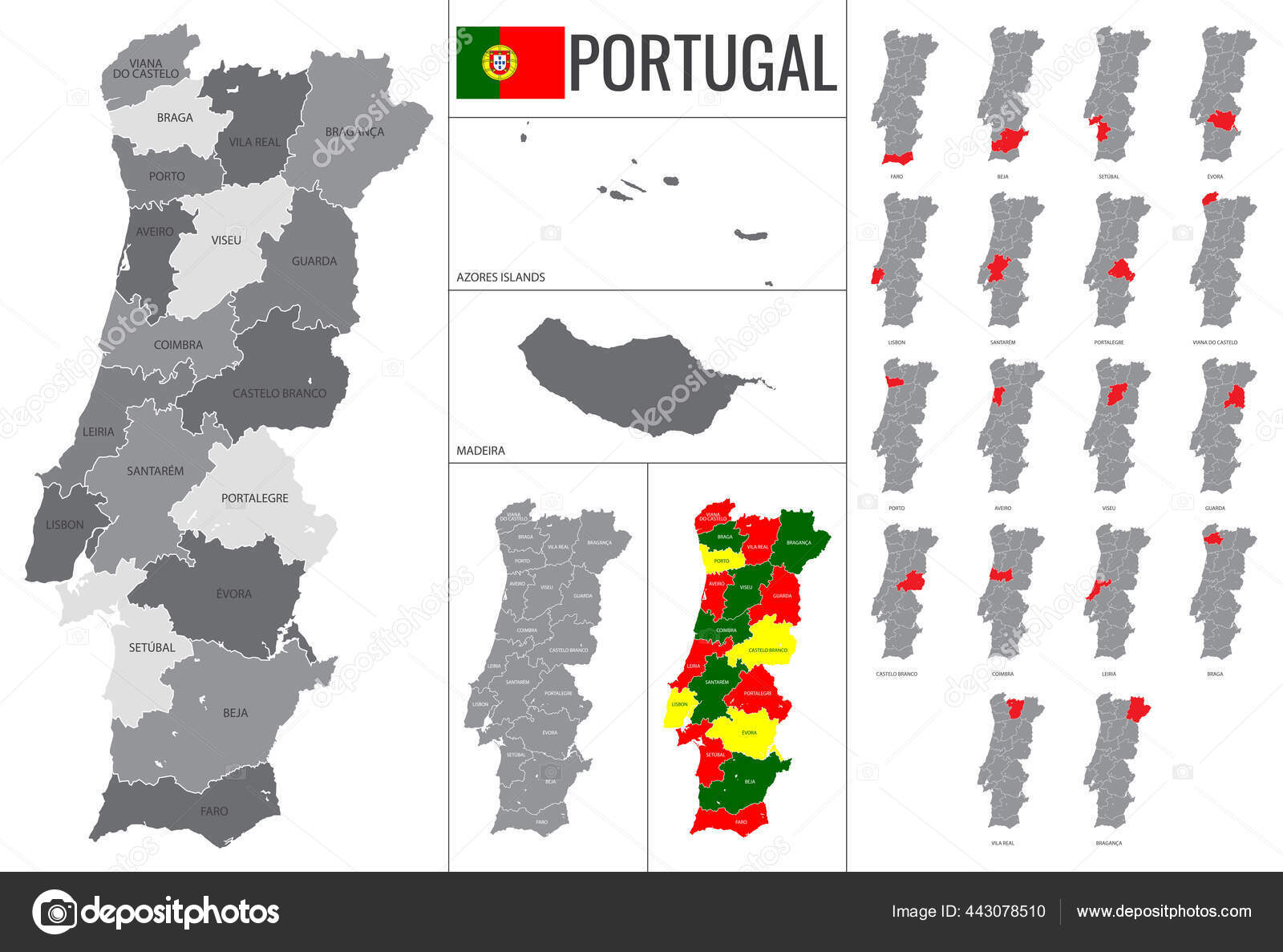 Portugal districts free map