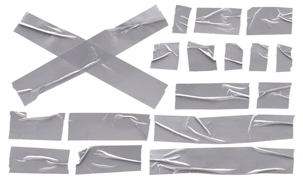 Metalik Güçlendirilmiş Bant Beyaz Arka Planda Yüksek Çözünürlüklü Gümüş Kendi — Stok fotoğraf