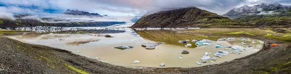 Panorama do glaciar Vatnajokull e lago, Islândia — Fotografia de Stock