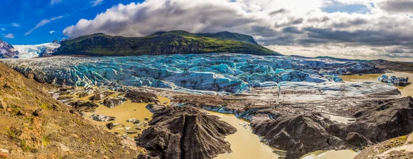 Panorama de Vatnajokull glaciar y montañas, Islandia — Foto de Stock