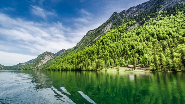 Jezioro Königssee w niemieckich Alpach — Zdjęcie stockowe