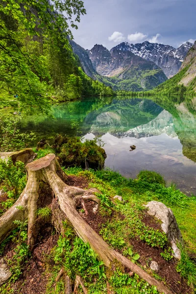 Lago Obersee mozzafiato nelle Alpi, Germania — Foto Stock
