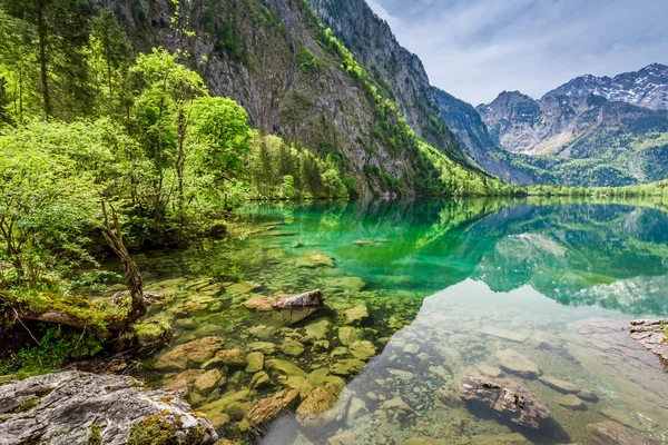 Jezero Obersee v Alpách, Německo — Stock fotografie