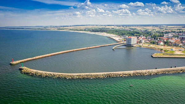 Port Darlowek Sur Mer Baltique Pologne Vue Aérienne — Photo