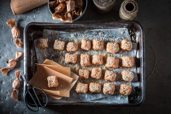 Házi Tejkaramella Tejből Szezámból — Stock Fotó