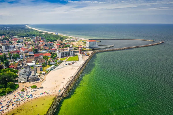 Beach Baltic Sea Darlowko Tourism Poland Sea Aerial View Nature — Stock Photo, Image