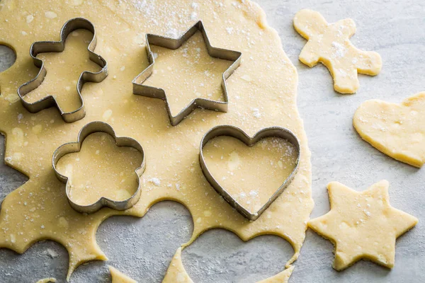 Preparation Baking Homemade Cookies Homemade Cookies Preparation Butter Biscuits — Stock Photo, Image