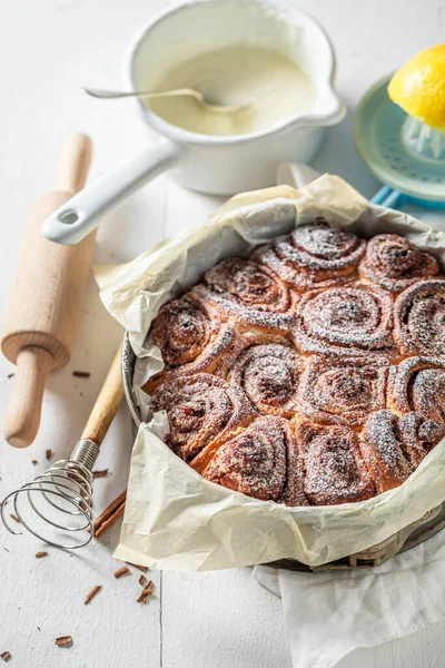 Tradisjonelt Har Kanelruller Laget Smør Skandinavisk Dessert Svensk Kjøkken – stockfoto