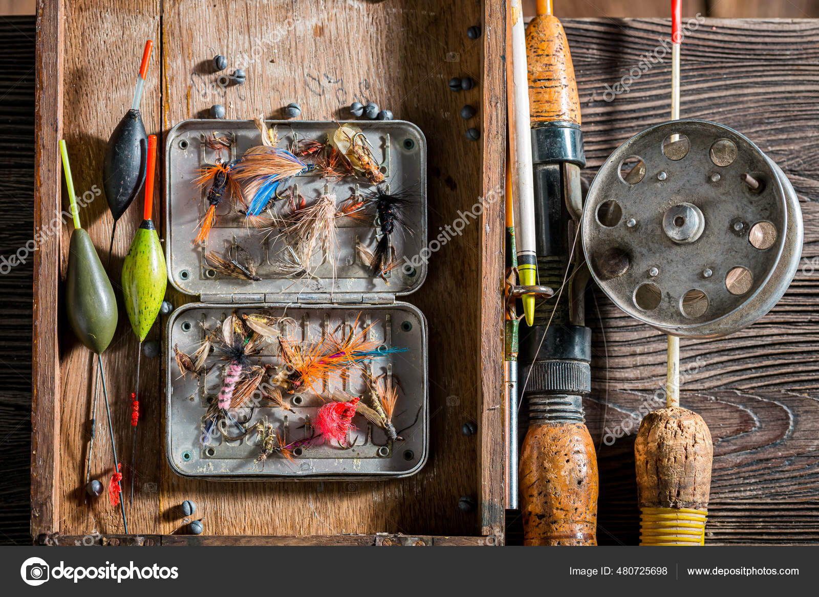 Old Stuff Angler Flies Rods Fishing Equipment Old Wooden Workshop Stock  Photo by ©Shaiith79 480725698