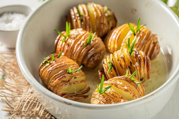 Вкусный Картофель Травами Маслом Скандинавская Кухня Картофельное Блюдо Швеции — стоковое фото