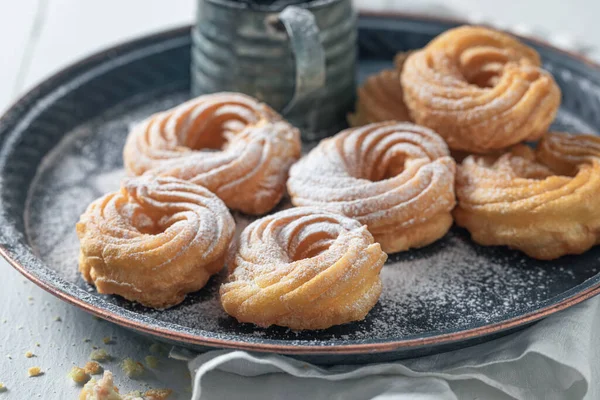 Sabrosas Rosquillas Españolas Con Espumosos Azúcar Cocina Tradicional Española Postre — Foto de Stock