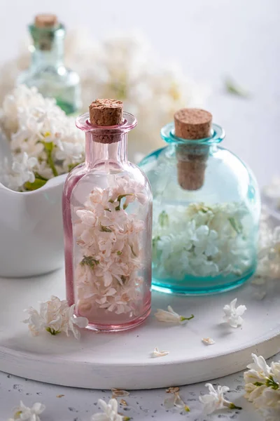 Special Flower Aromatherapy Body Care Lilac Aromatic Oils Homemade Products — Fotografia de Stock