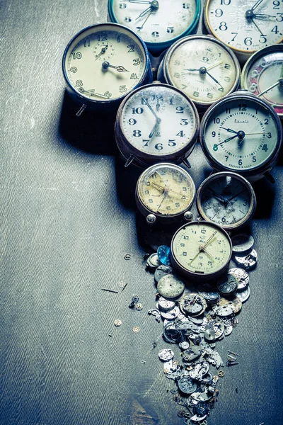 시계와 부품들 시계의 — 스톡 사진