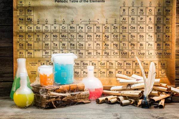 Researching New Chemical Reactions Based Old Recipes Practical Chemistry Classes — Zdjęcie stockowe