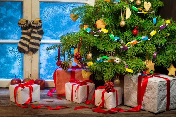 Rusztikus karácsonyi ünnepek az országban — Stock Fotó