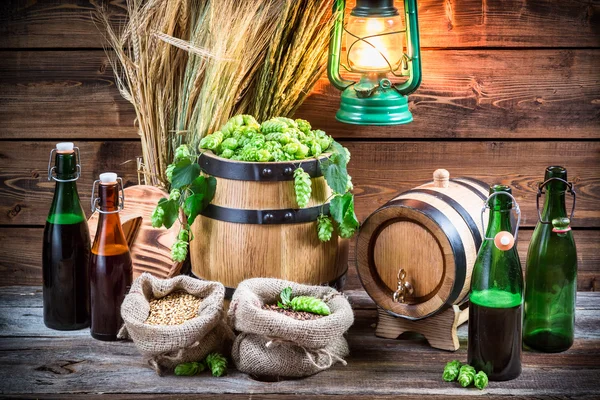 Homemade brewing beer in the cellar — Stock Photo, Image