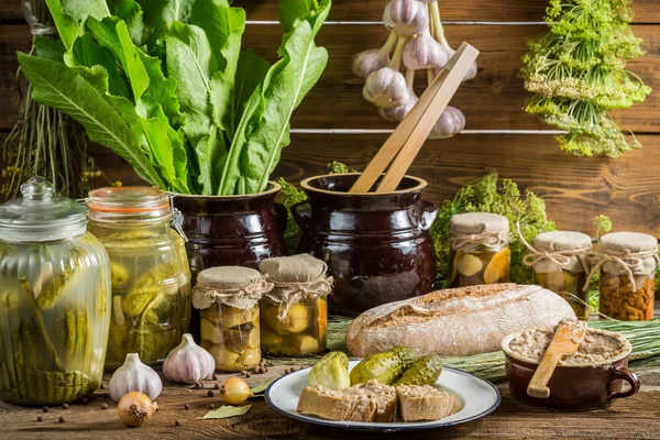 Pantry full of flavor for winter — Stock Photo, Image