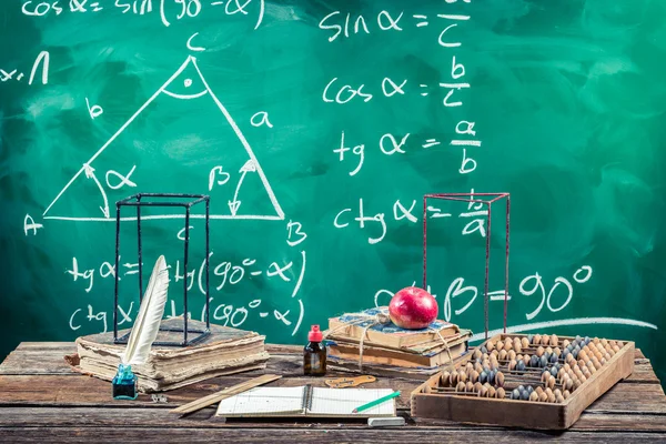 Lecture of trigonometry in school — Stock Photo, Image