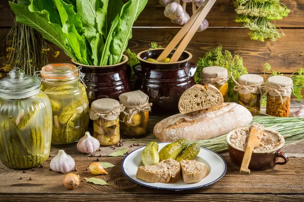 Pantry full of flavor for winter — Stock Photo, Image