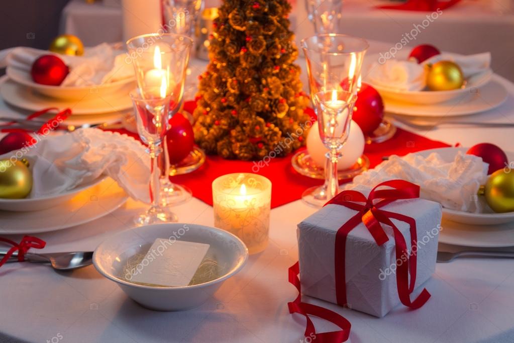 Beautifully set table for Christmas Eve Stock Photo by ©Shaiith79 54327541