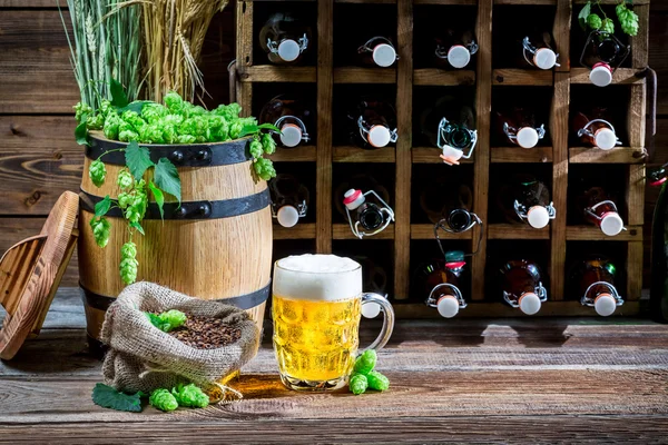 Fresh beer aged in the cellar — Stock Photo, Image