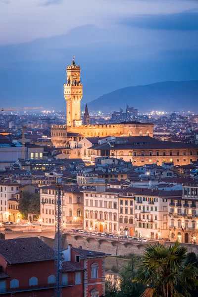 Nacht uitzicht op Florence, Italië — Stockfoto