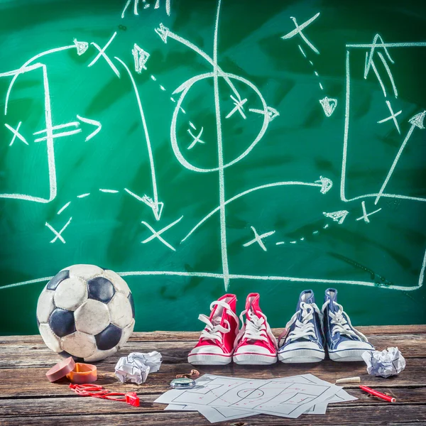 Planering vinna matchen i fotboll — Stockfoto