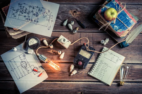 Vintage Electrical laboratory — Stock Photo, Image