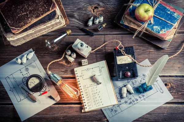 Vintage Scuola laboratorio elettrico — Foto Stock