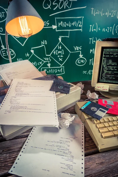 Analyzing school programming code — Stock Photo, Image