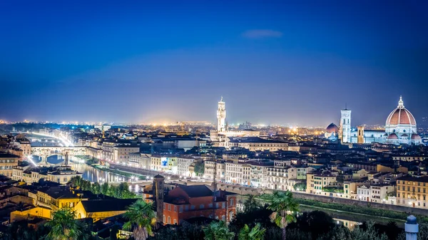 Nacht over de Florence, Italië — Stockfoto