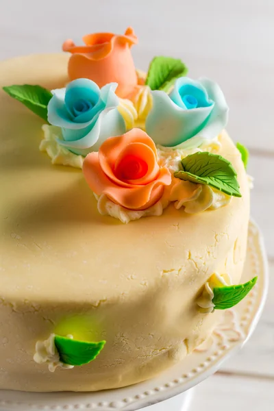 Birthday cake with candles — Stock Photo, Image