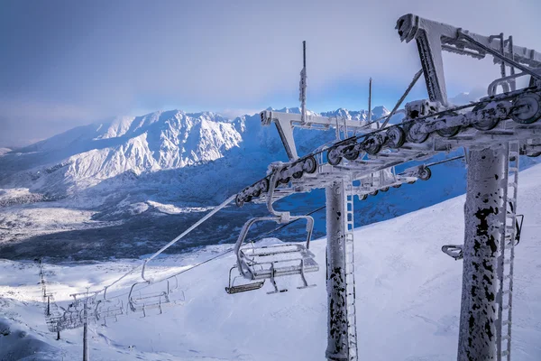 View of the ski lift from Kasprowy Wierch — Stock Photo, Image