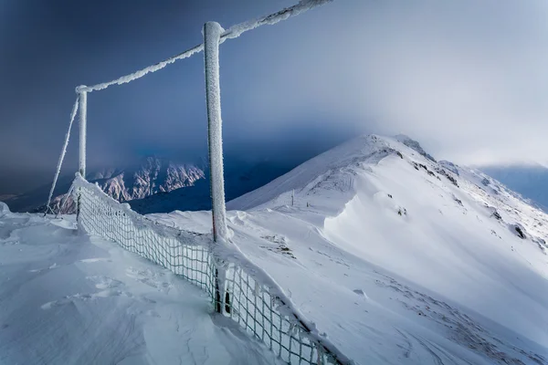 Montagna coperta di neve in inverno — Foto Stock