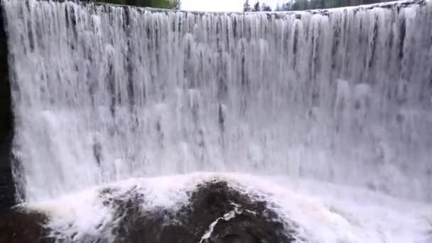 Die Kraft eines Gebirgswasserfalls — Stockvideo