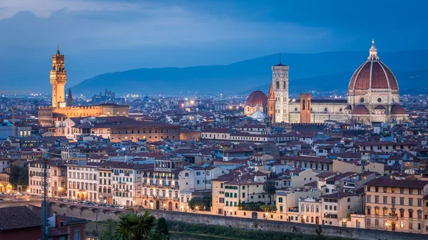 Solnedgang over Firenze, Italia – stockfoto