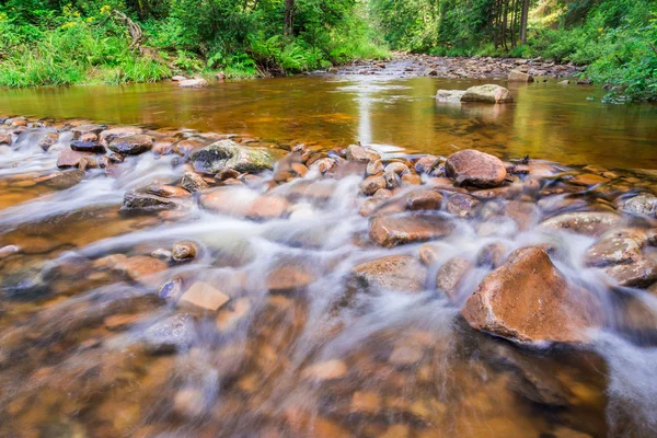 Horský potok, který teče mezi kameny — Stock fotografie