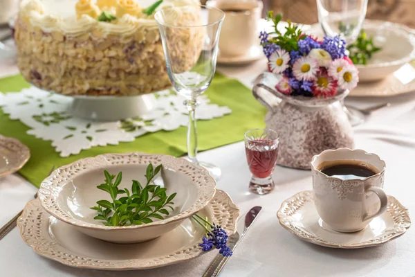 Holiday table ready for acceptance guests — Stock Photo, Image