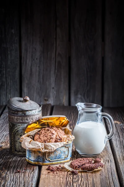 Biscotti al latte e nocciole per la colazione — Foto Stock