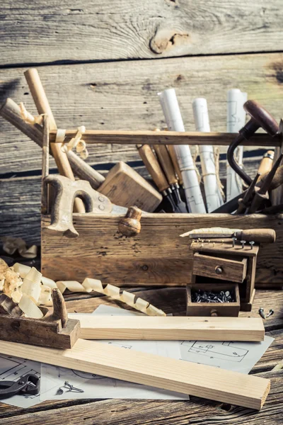 古色古香的木工工作台 — 图库照片