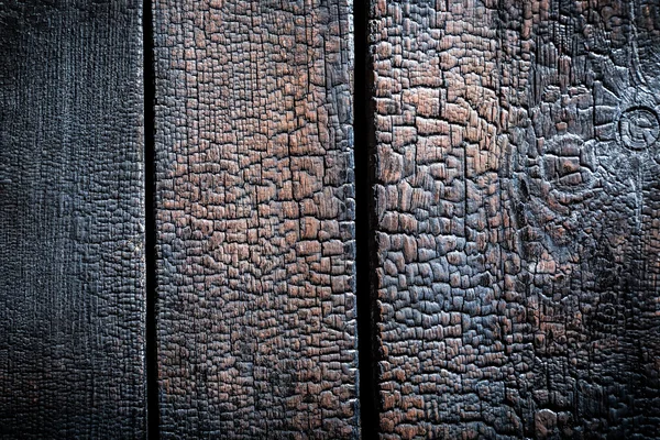 Closeup of burnt wooden background — Stock Photo, Image