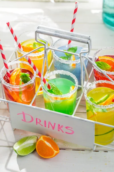 Sweet lemonade with lemon and orange — Stock Photo, Image