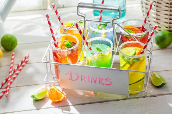 Sweet drink with lime and lemon — Stock Photo, Image