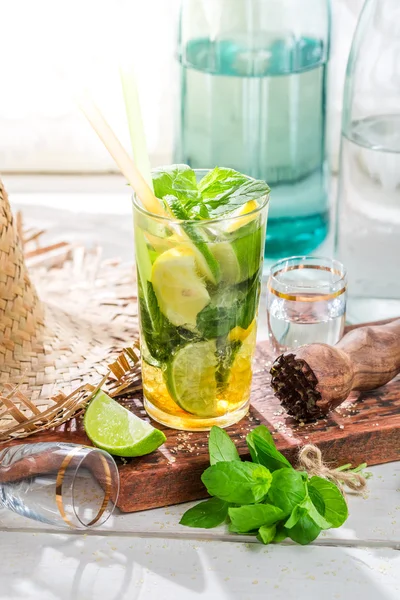 Sweet mojito in glass — Stock Photo, Image