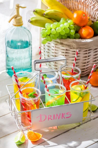 Sweet drink with lime and lemon — Stock Photo, Image